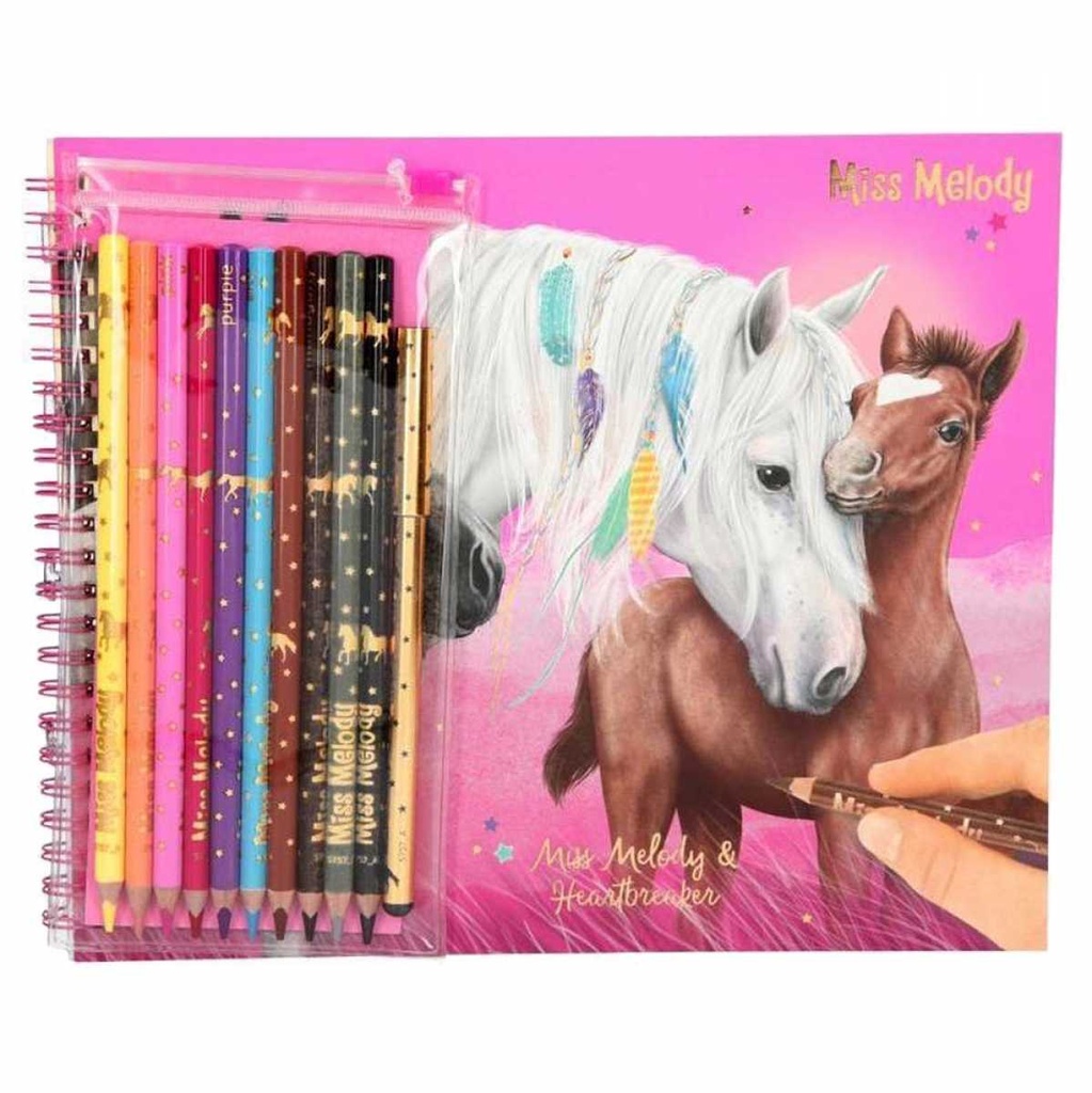 Miss Melody coloring book with pencils
