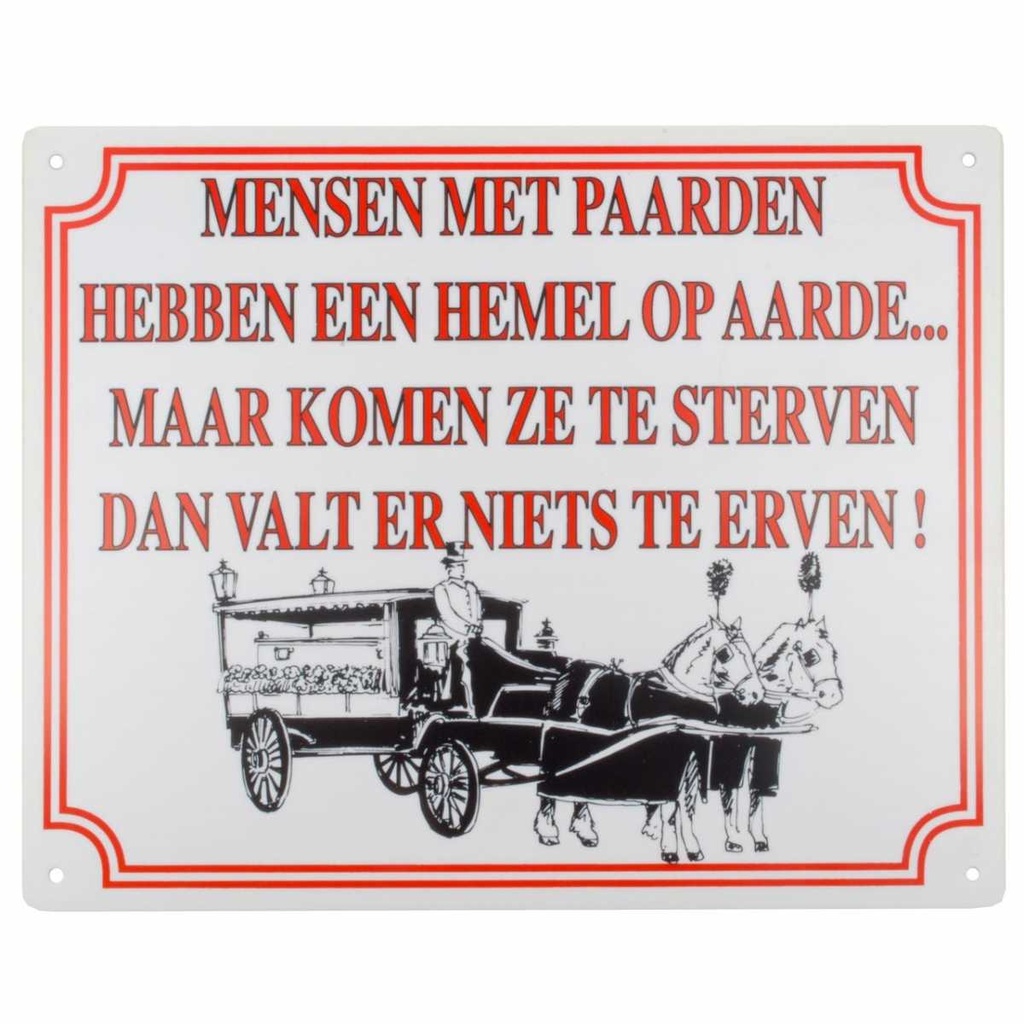 Sign: People and horse (Dutch)
